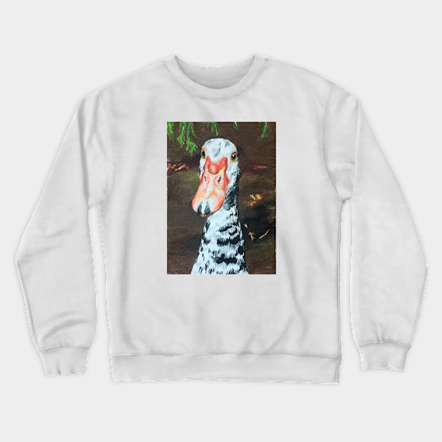 Basil the Muscovy Duck Crewneck Sweatshirt by jenesaiscluck